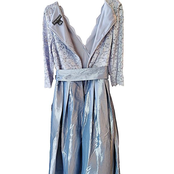 Powder Blue Lace and Satin Ballgown by Jessica Howard from Macy's - Size 12 NWT - Picture 6 of 7